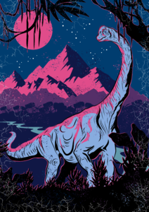 Brachiosaurus retro dínó poszter